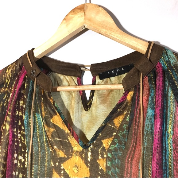 Luna Long Sleeved Boho Patterned Minidress - Picture 2 of 8